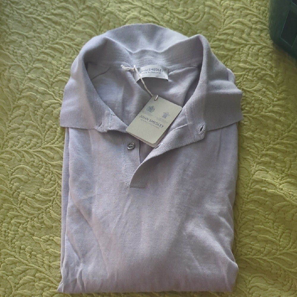 John Smedley Men's Gray Polo Shirt